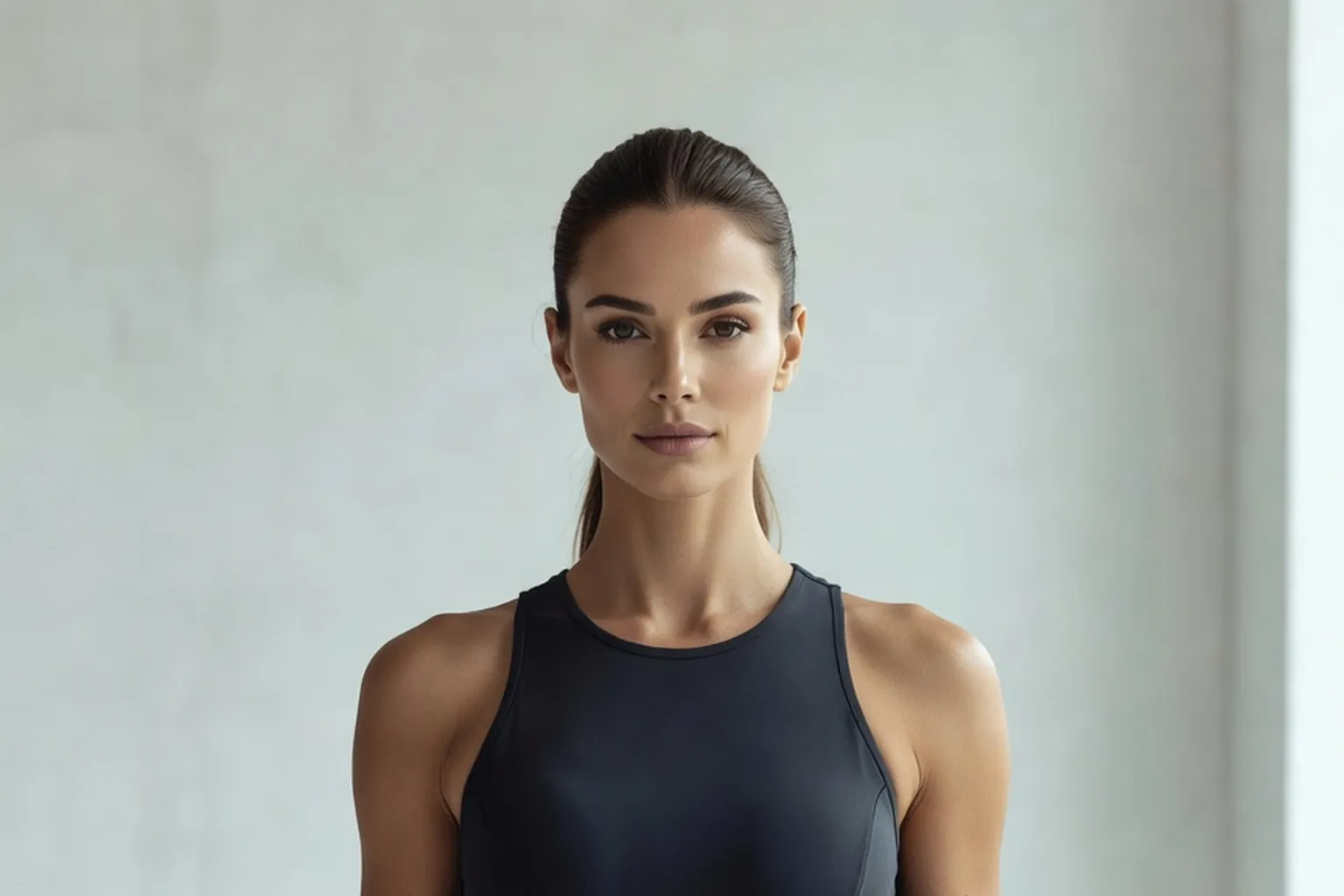 Sportive en tenue d'entraînement dans une salle de musculation